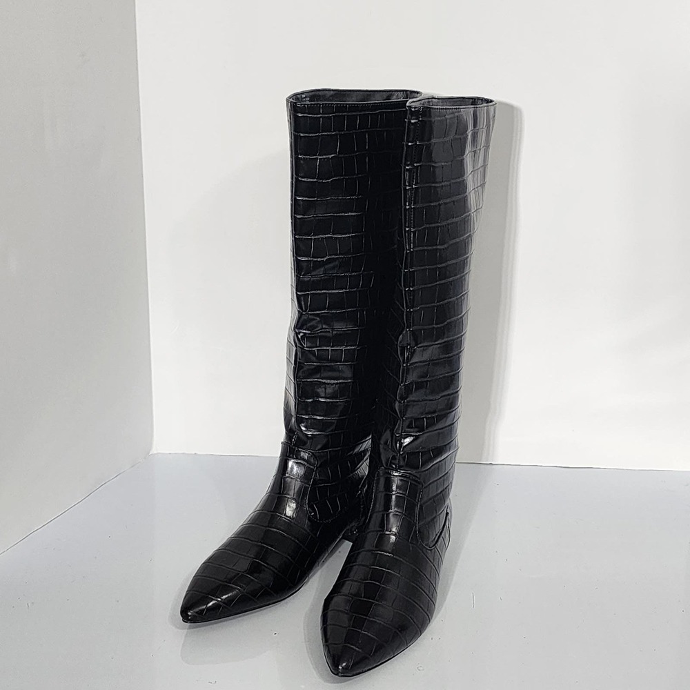 JUSTFAB Sienna Croc Embossed Boot Size 9